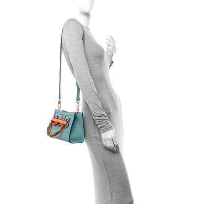 Gucci Wonka Grain Calfskin Mini Diana Tote Bag Dusty Azure Orange Fluo 2 of 10