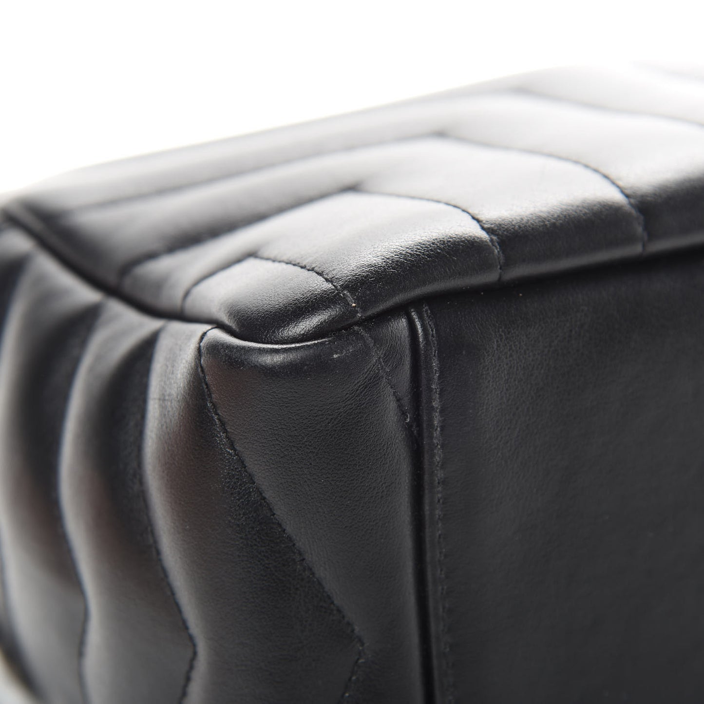 Calfskin Y Quilted Monogram Small Loulou Bowling Bag Black