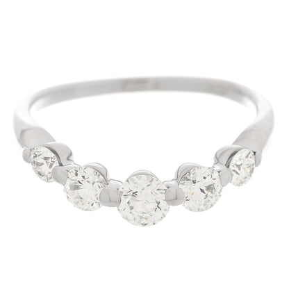 Parker & West by FASHIONPHILE Platinum Diamond .70ctw Curved Band Ring 51 5.75 7 of 10