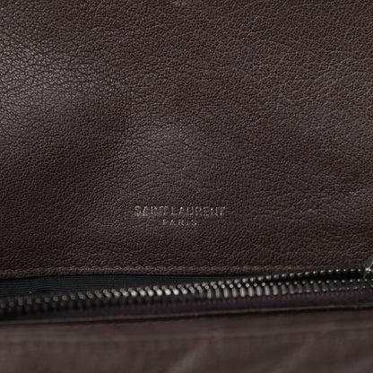 Saint Laurent Calfskin Matelasse Chevron Monogram Medium College Bag Faggio 7 of 11