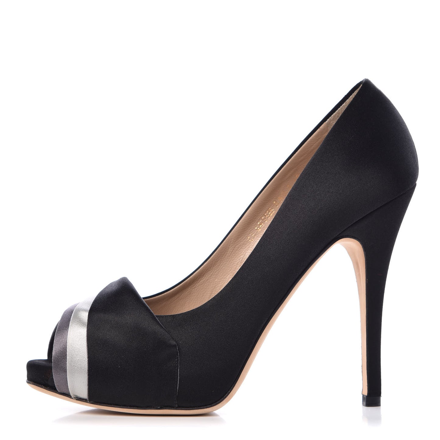 Satin Peep Toe Pumps 40 Black