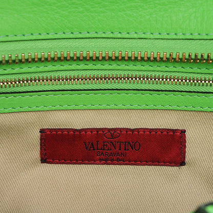 Valentino Garavani Vitello Rockstud Double Handle Tote Green Fluorescent 6 of 6