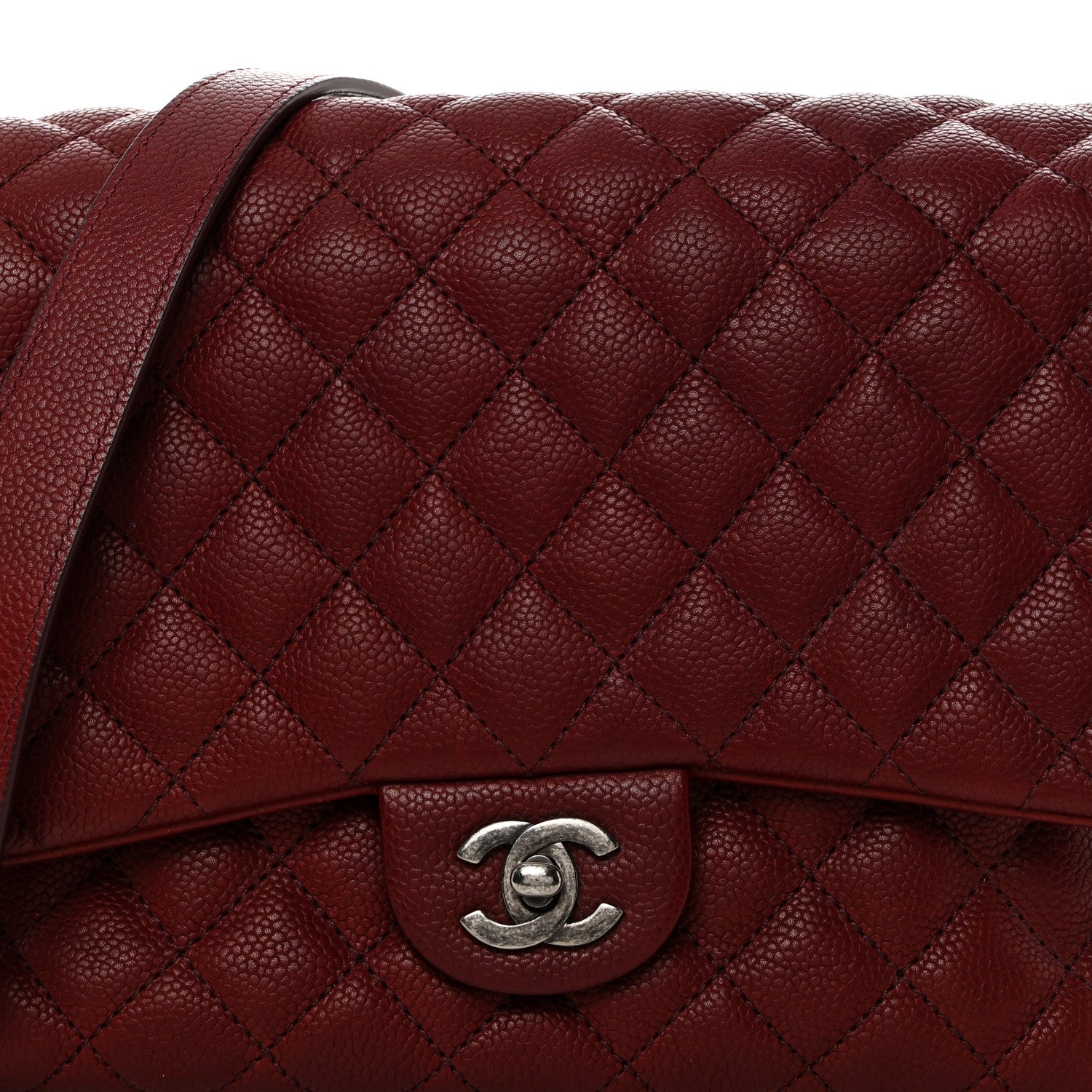 Chanel Caviar Quilted Medium Rock In Rome Single Flap Burgundy 8 of 10