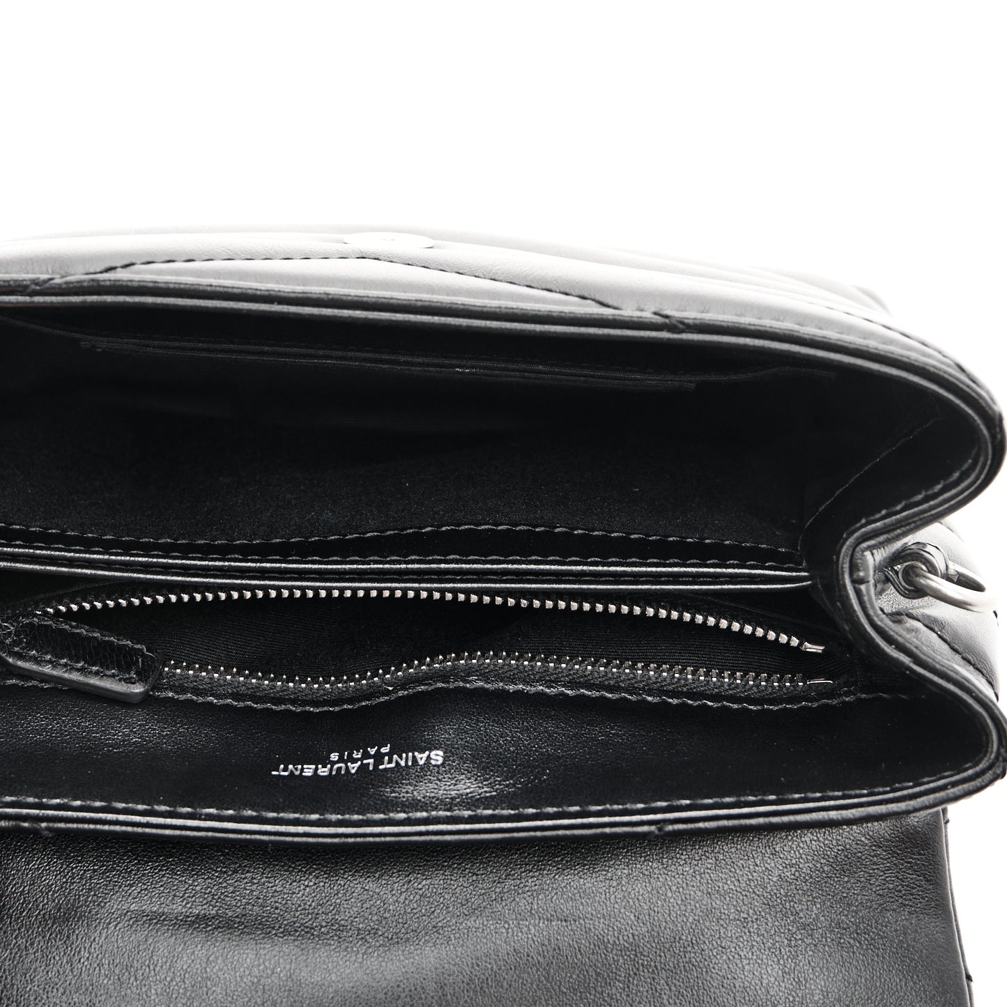Calfskin Y Quilted Monogram Toy Loulou Crossbody Bag Black
