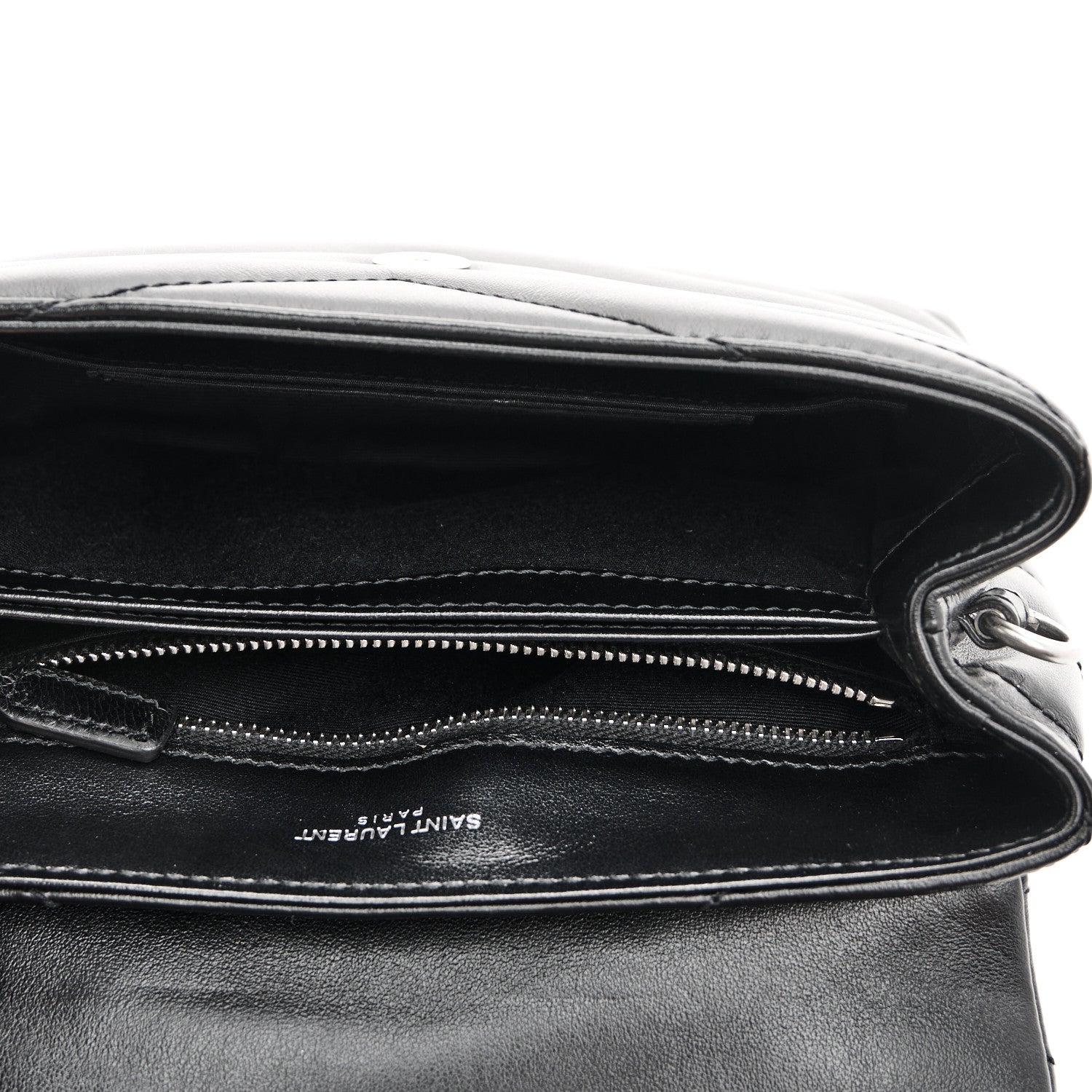 Saint Laurent Calfskin Y Quilted Monogram Toy Loulou Crossbody Bag Black 4 of 12