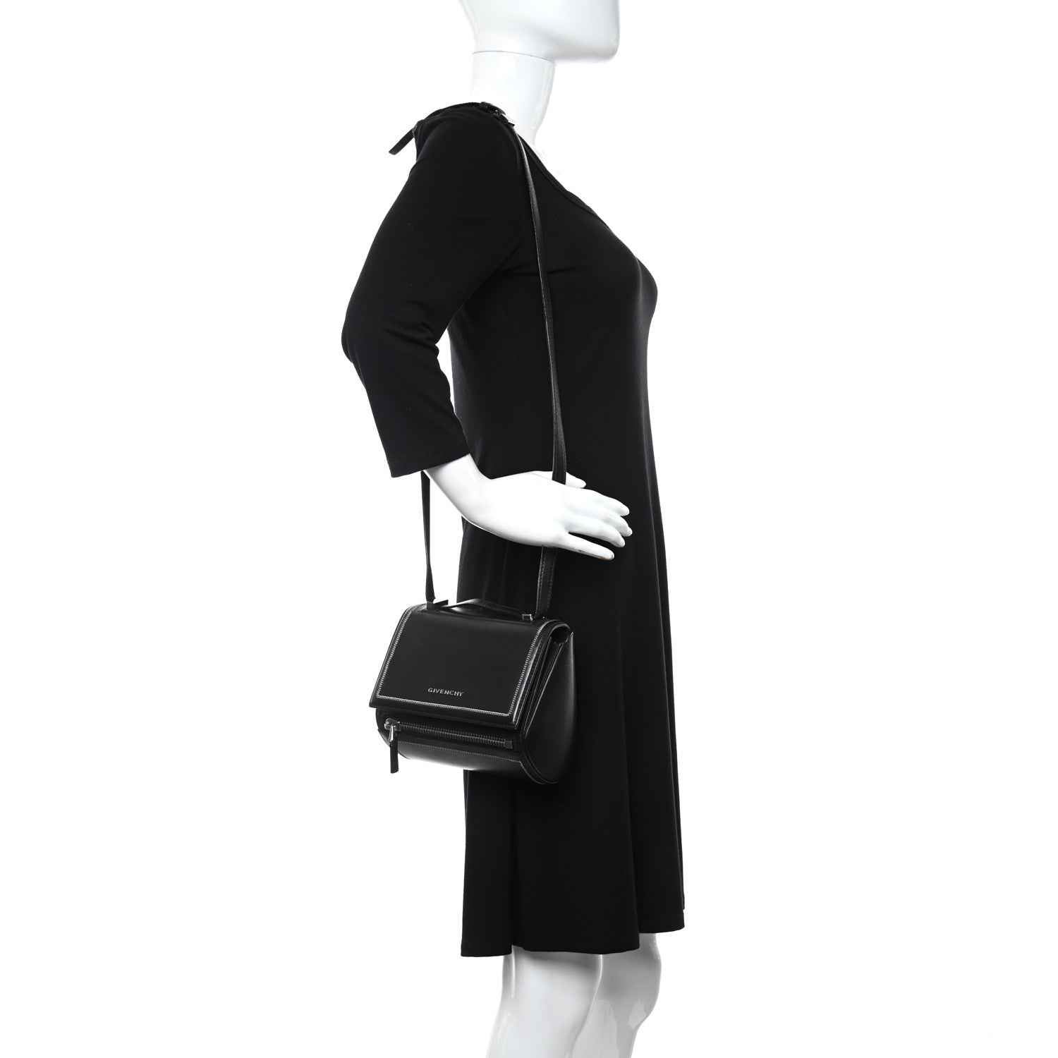 Givenchy Calfskin Chain Detail Mini Pandora Box Crossbody Bag Black 2 of 5