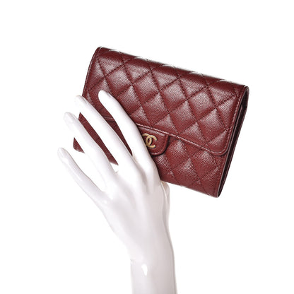 Chanel Iridescent Caviar Quilted Medium Flap Wallet Burgundy 2 of 10