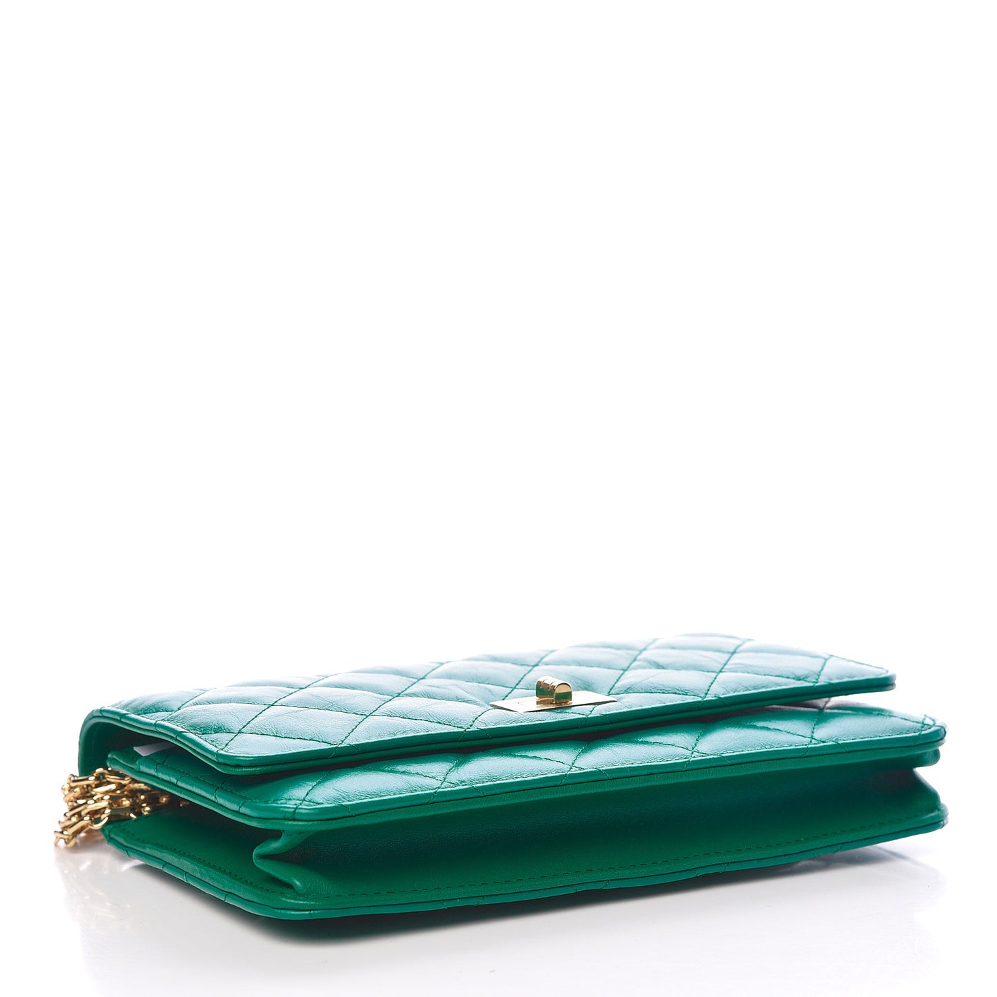 Aged Calfskin Quilted Reissue Wallet On Chain WOC Green