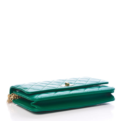 Chanel Aged Calfskin Quilted Reissue Wallet On Chain WOC Green 4 of 11