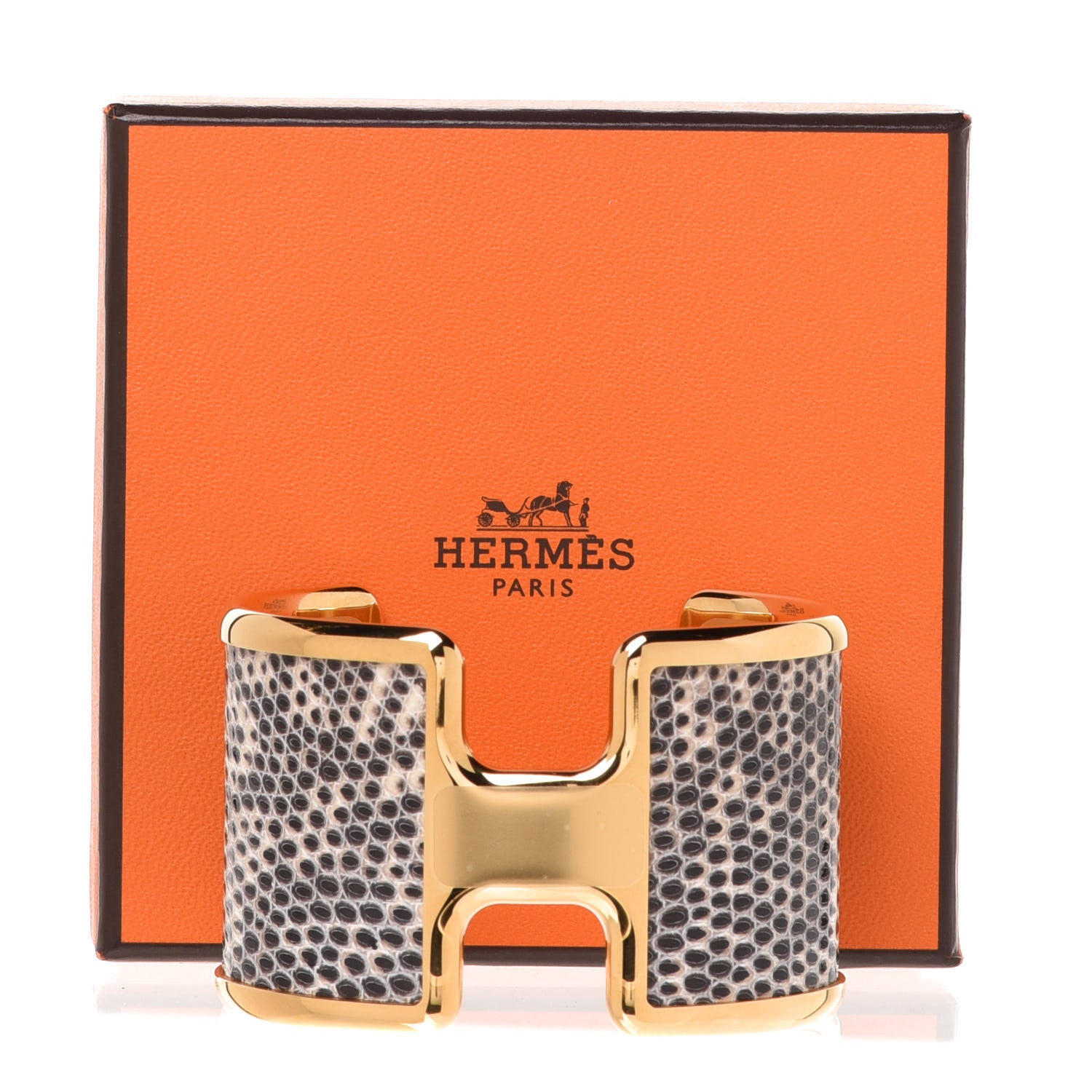 Hermes Lizard Olympe Cuff Bracelet Ombre 5 of 5