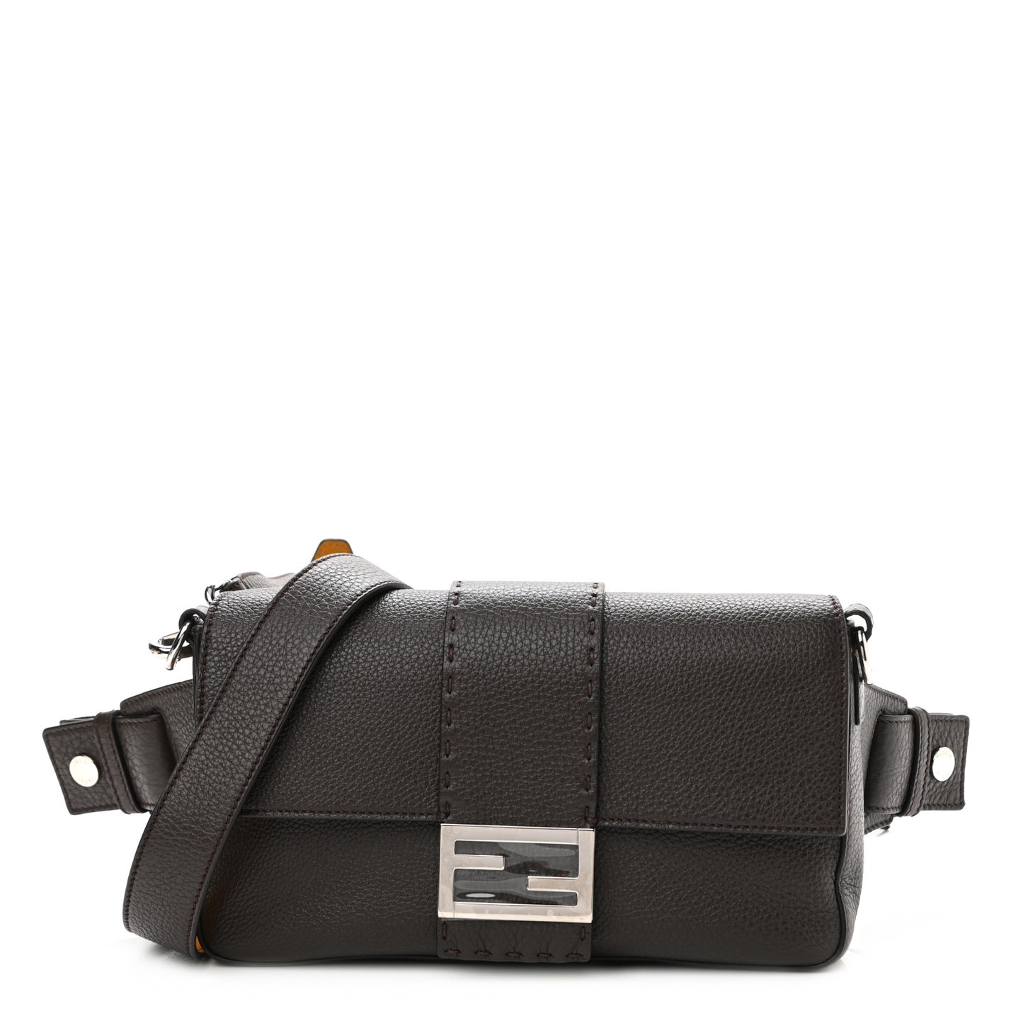 Calfskin Romano Selleria Belt Baguette Bag Ebano