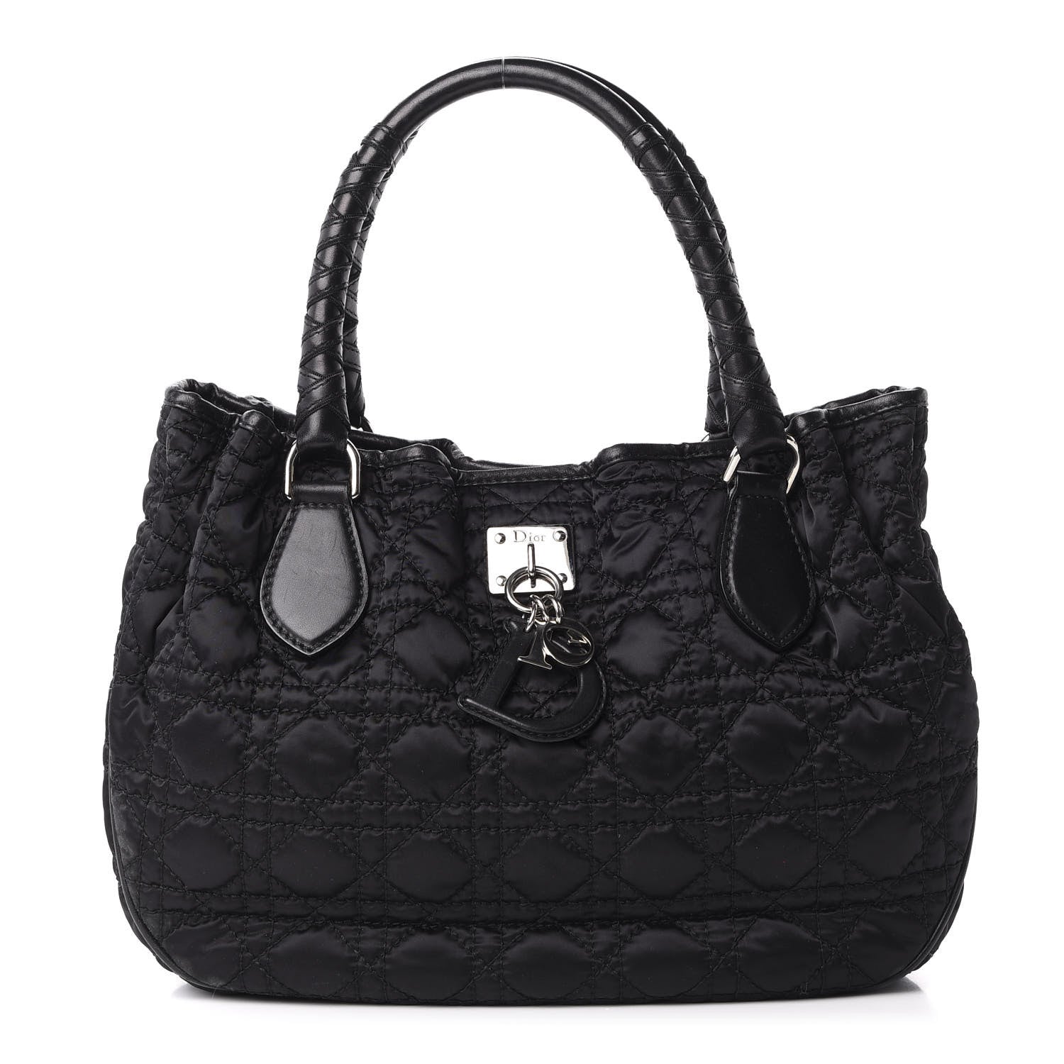 Christian Dior Nylon Cannage Shopper Tote Black 1 of 10