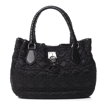 Christian Dior Nylon Cannage Shopper Tote Black 1 of 10