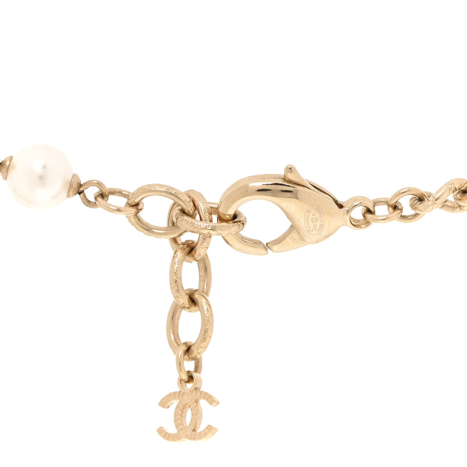 Chanel Enamel Pearl Bead CC Long Necklace Black Gold 4 of 4