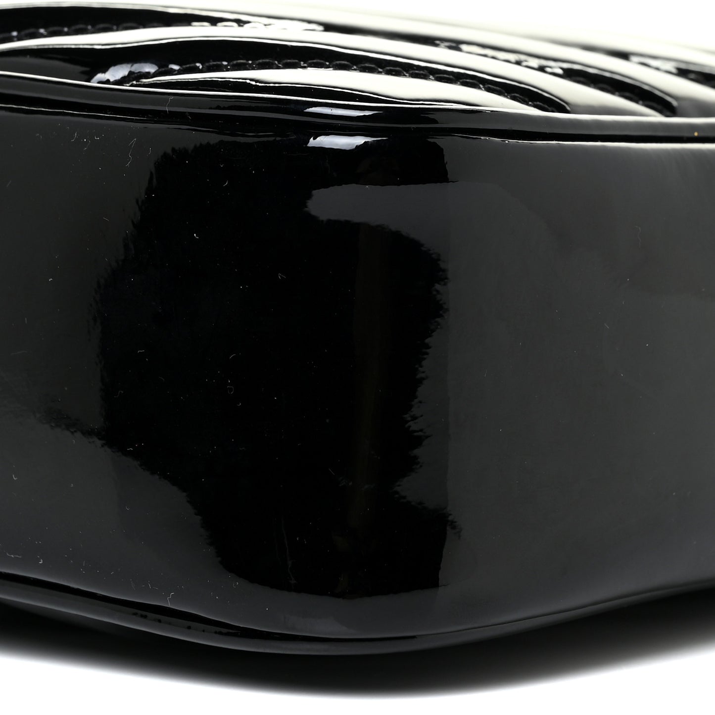 Patent Calfskin Matelasse Monogram Lou Camera Bag Black