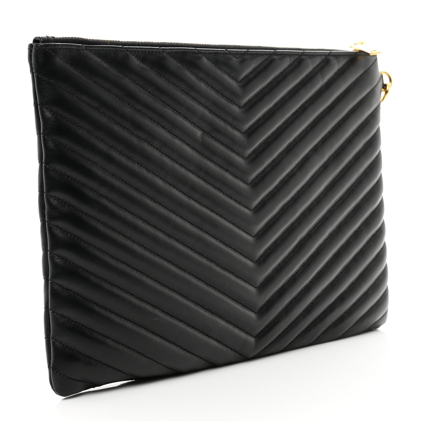 Calfskin Matelasse Monogram Cassandre Tablet Pouch Black