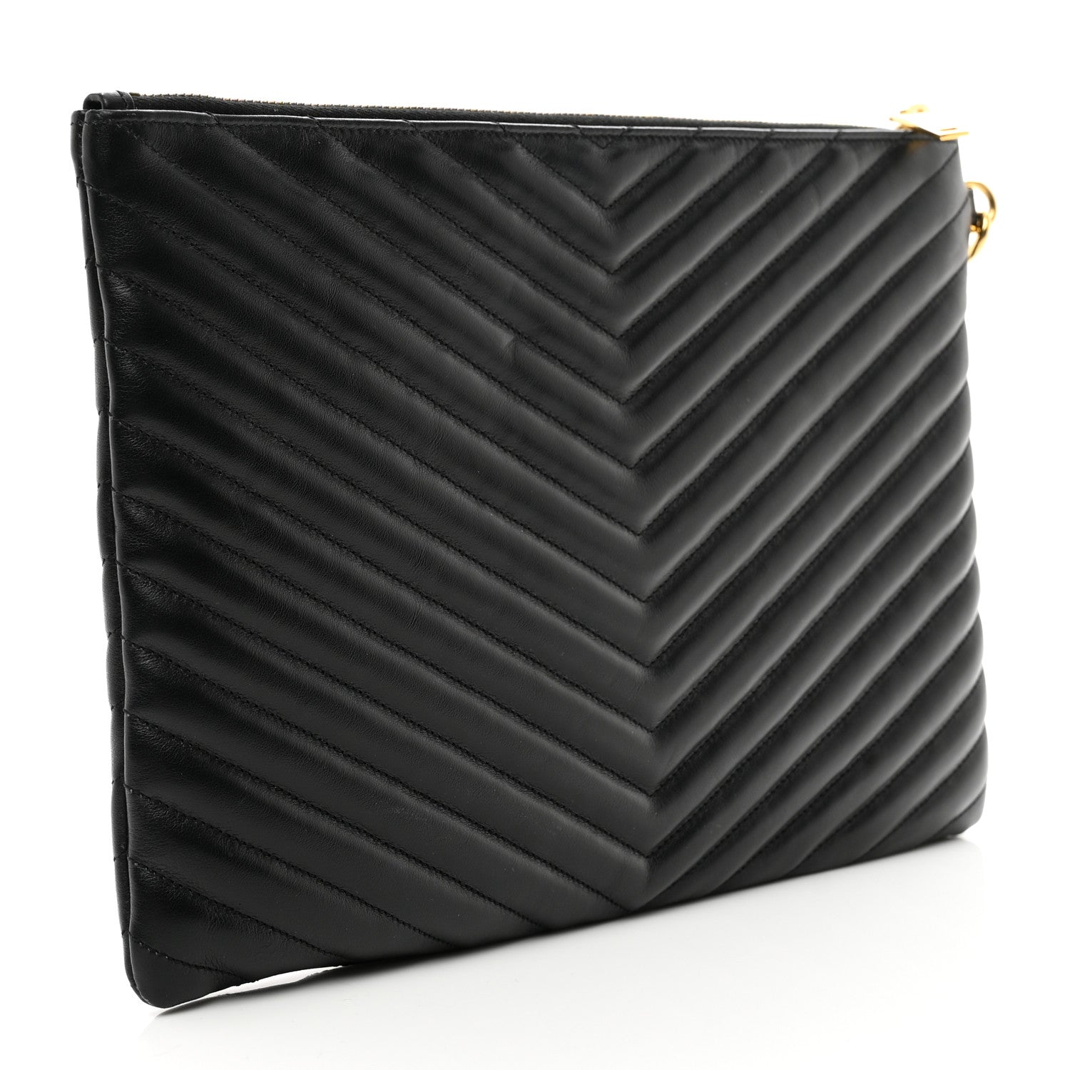 Saint Laurent Calfskin Matelasse Monogram Cassandre Tablet Pouch Black 3 of 6