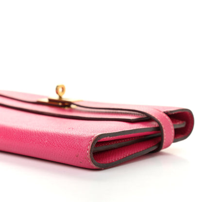 Hermes Epsom Kelly Longue Wallet Rose Tyrien 10 of 21
