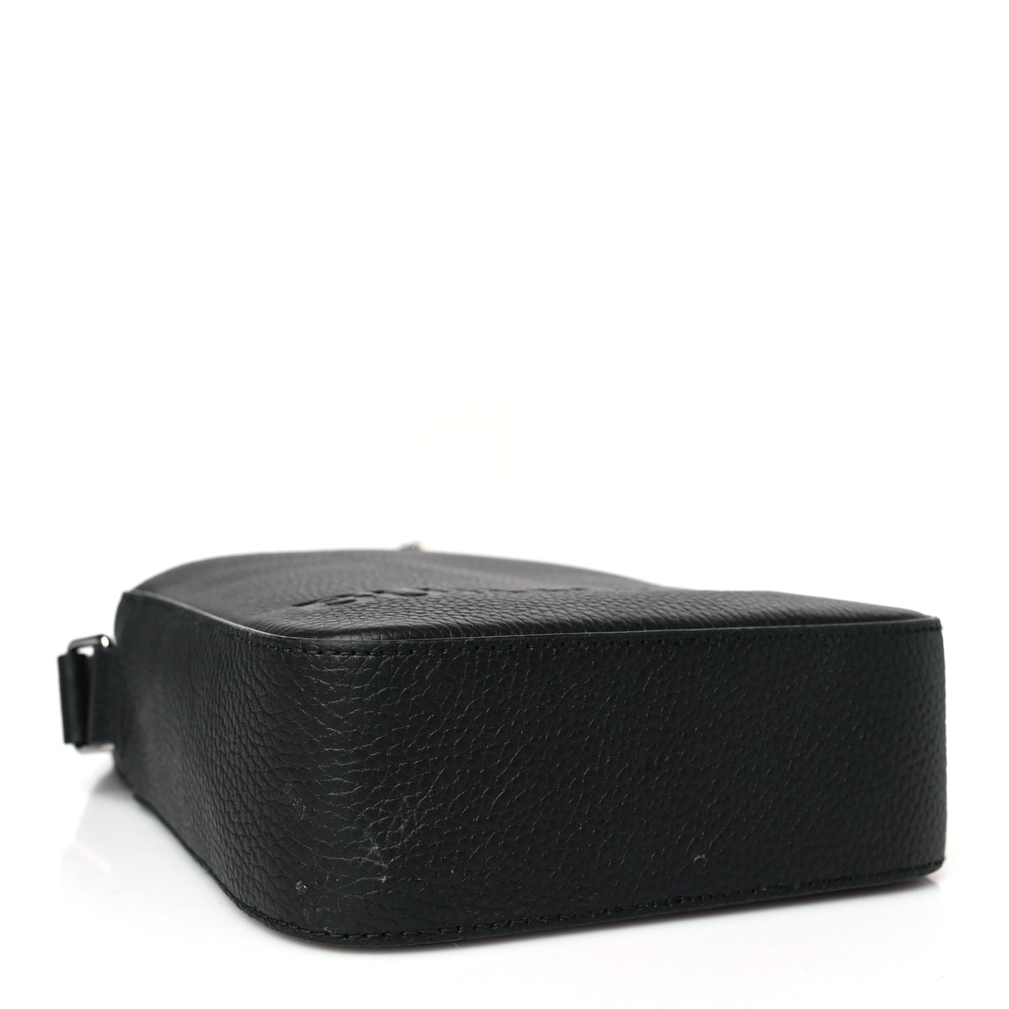 Pebbled Calfskin Logo Embossed Thornton Messenger Bag