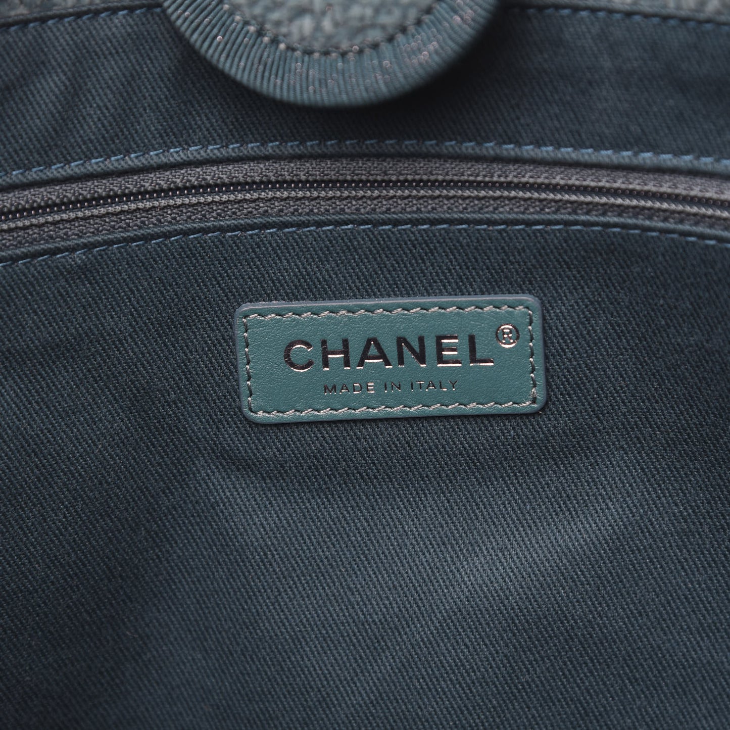 Lurex Boucle Small Deauville Tote Turquoise