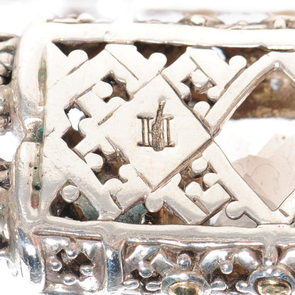 John Hardy Sterling Silver 18K Gold Smoky Quartz Diamond Batu Sari Large Station Bracelet 7 of 7