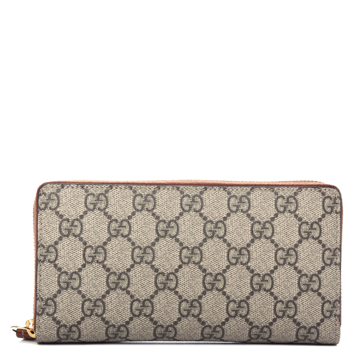 GG Supreme Monogram Cuoio Toscano Zip Around Wallet Beige Ebony Cuir