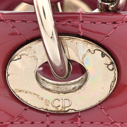 Christian Dior Patent Cannage Medium Lady Dior Dark Pink 13 of 16