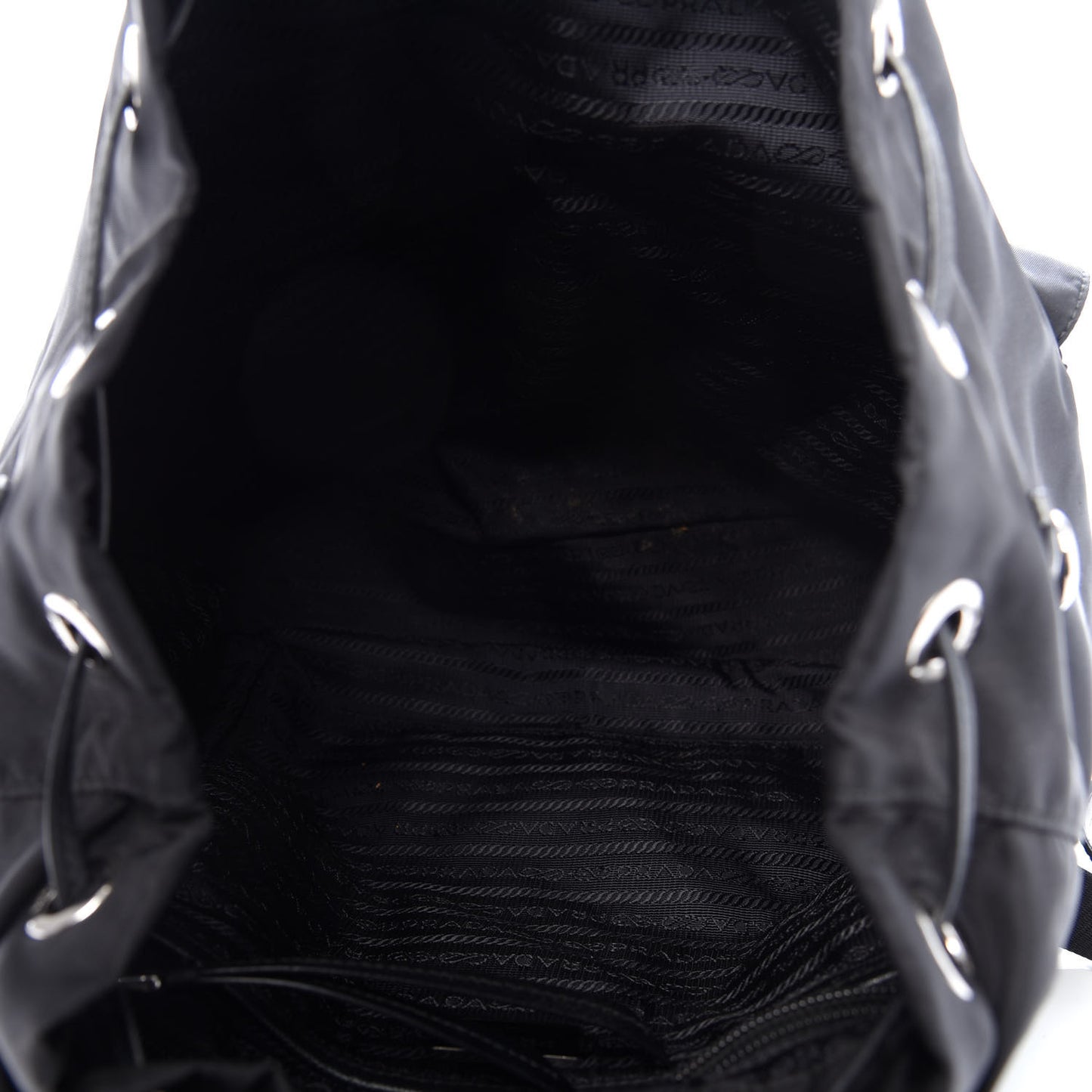 Nylon New Vela Studded Backpack Black White