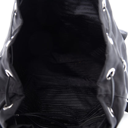 Prada Nylon New Vela Studded Backpack Black White 4 of 9