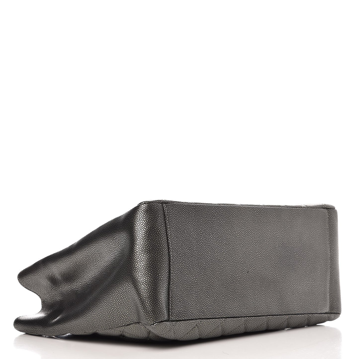 Metallic Caviar Quilted Grand Shopping Tote GST Dark Silver