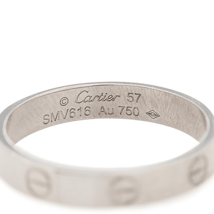 Cartier 18K White Gold 3.5mm LOVE Wedding Band Ring 57 8 4 of 4