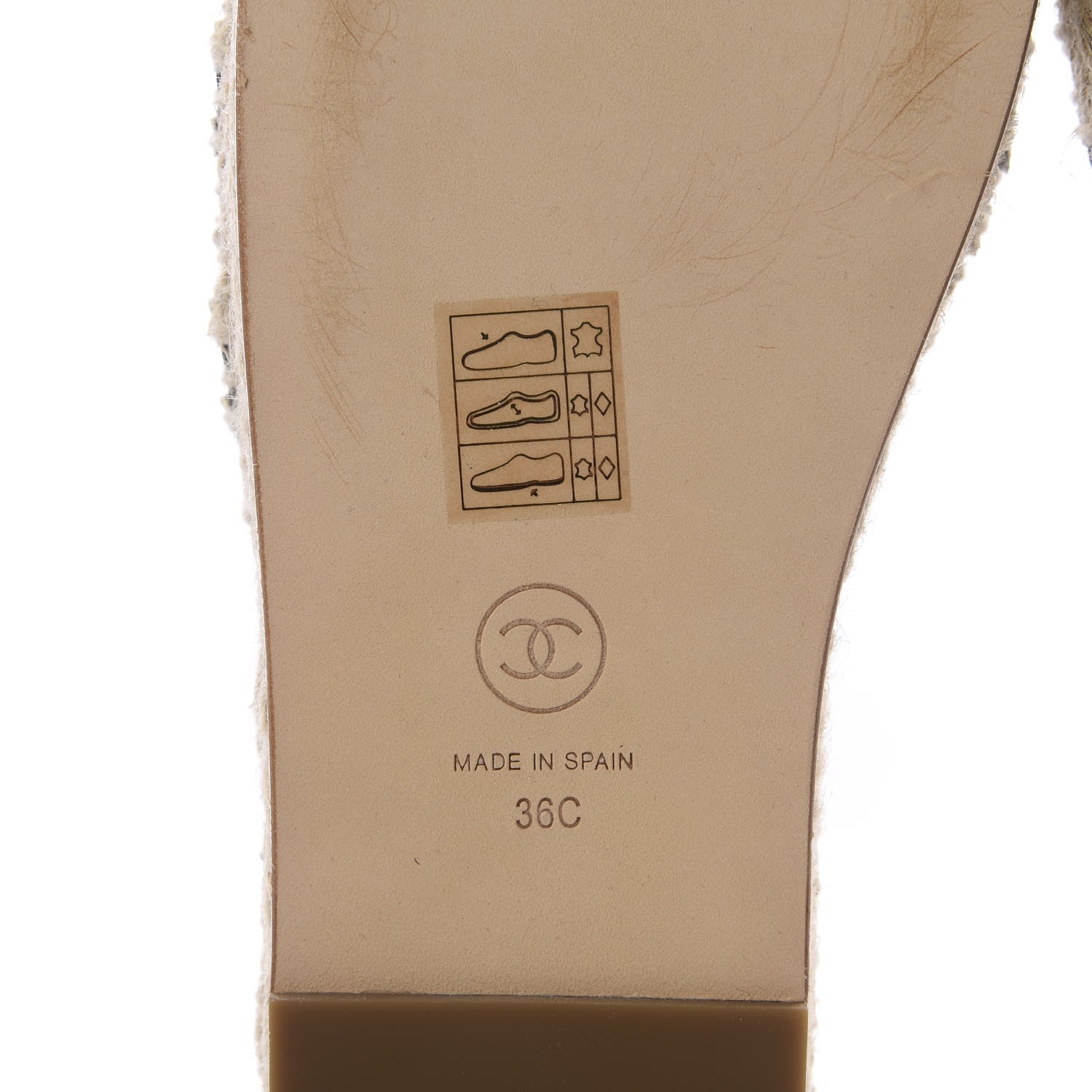 Chanel Lambskin Chain Espadrille Slip On Sandals 36 Black White 7 of 11