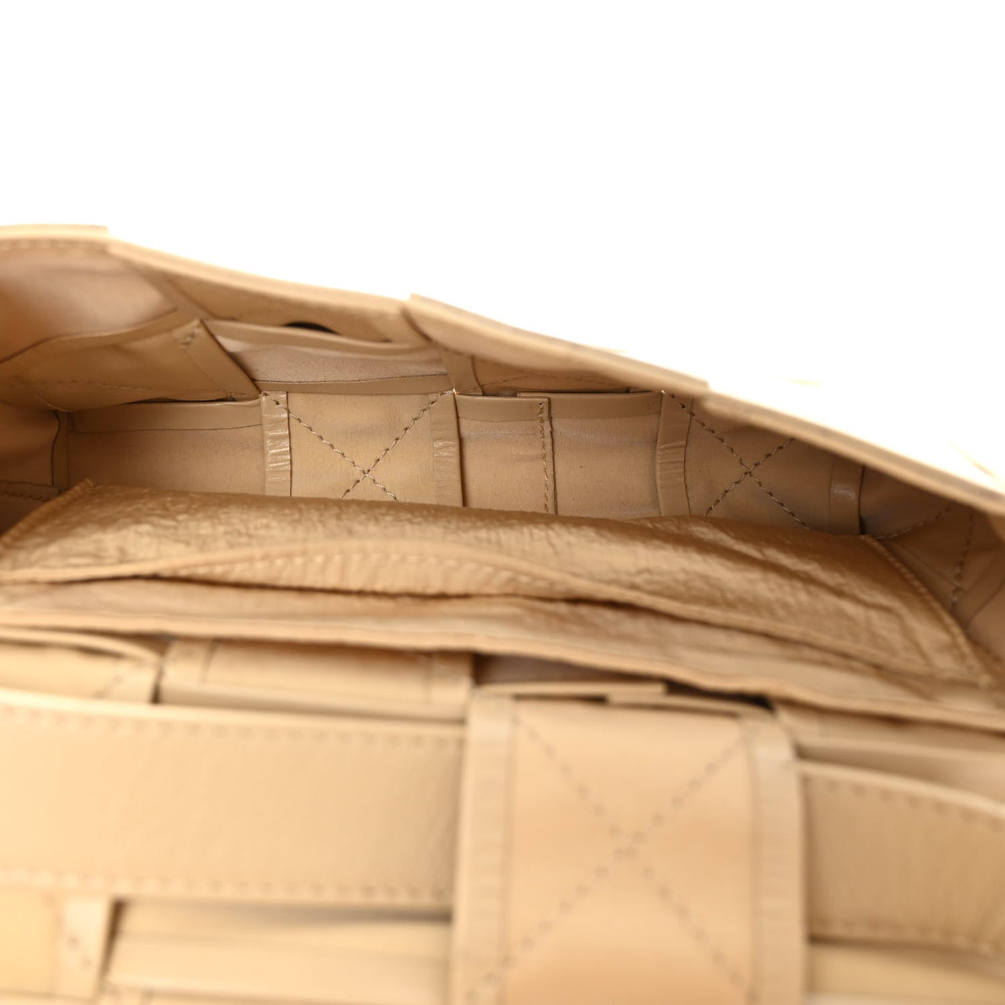 Paper Calfskin Intrecciato Cassette Belt Bag Porridge