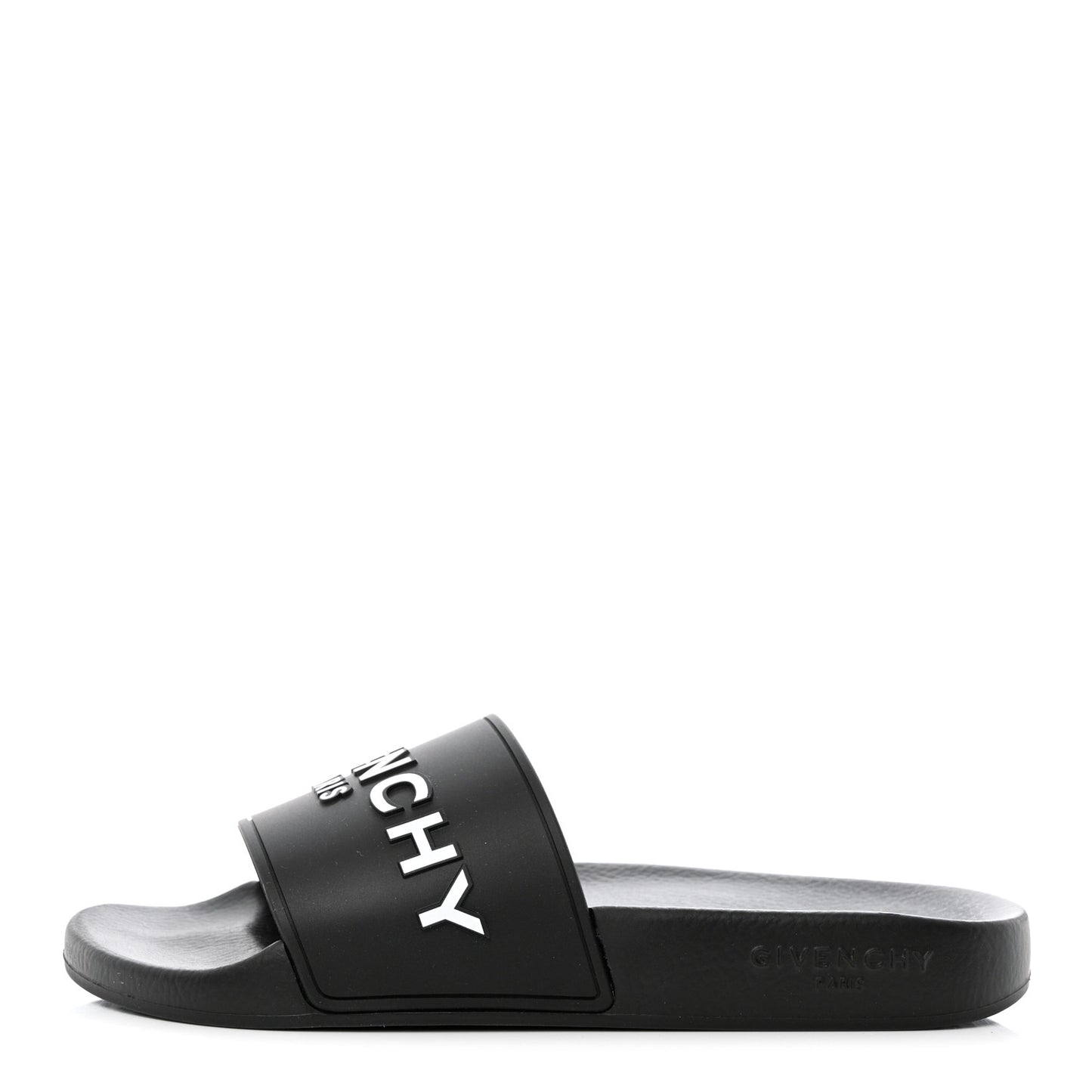 Rubber Logo Pool Slide Sandals 39 Black