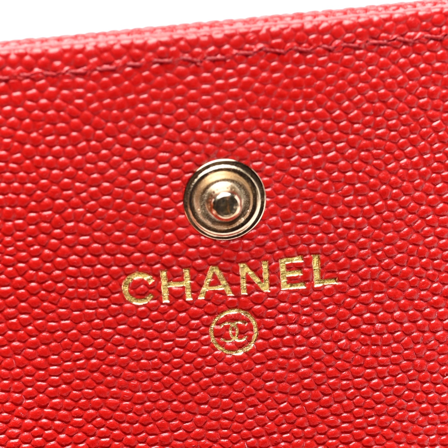 Caviar Quilted Vintage Mademoiselle Card Holder Red