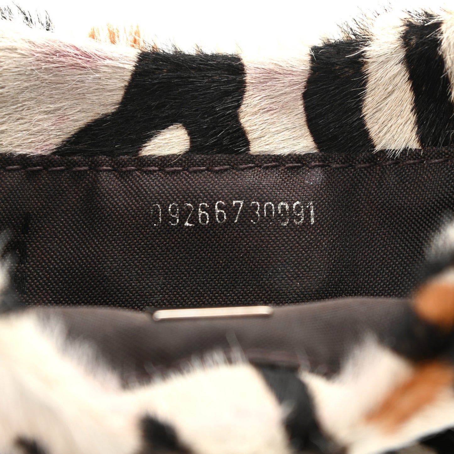Calf Hair Leopard Print Croissant White Brown