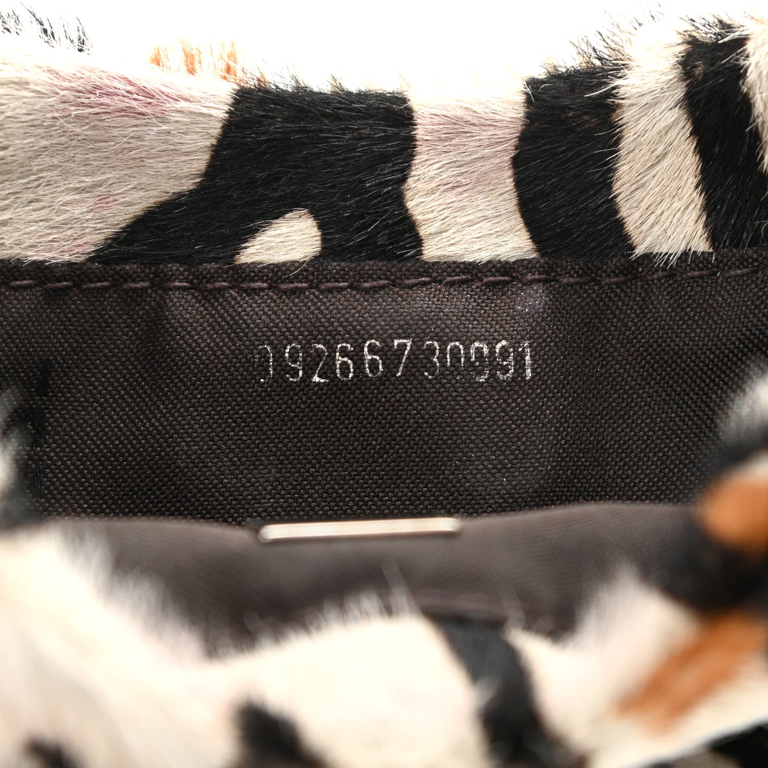 Fendi Calf Hair Leopard Print Croissant White Brown 7 of 12