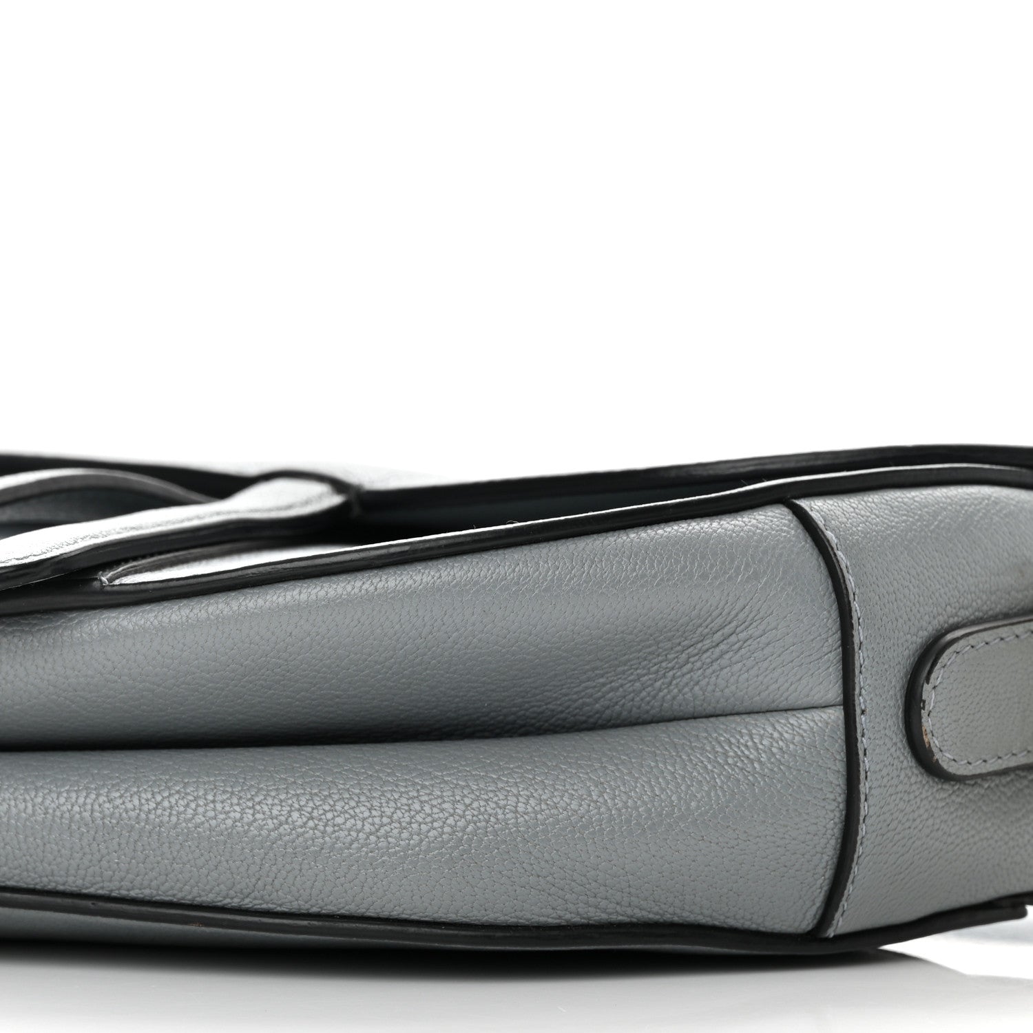 Christian Dior Grained Calfskin Saddle Bag Grey Stone 10 of 12