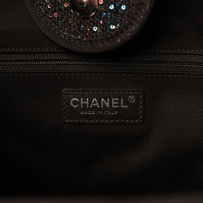 Chanel Viscose Sequins Medium Deauville Tote Black 5 of 9