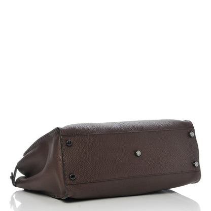 Fendi Cuoio Romano Selleria Studded Large Mens Peekaboo Iconic Essential Satchel Marrone Sunflower Multicolor 4 of 8