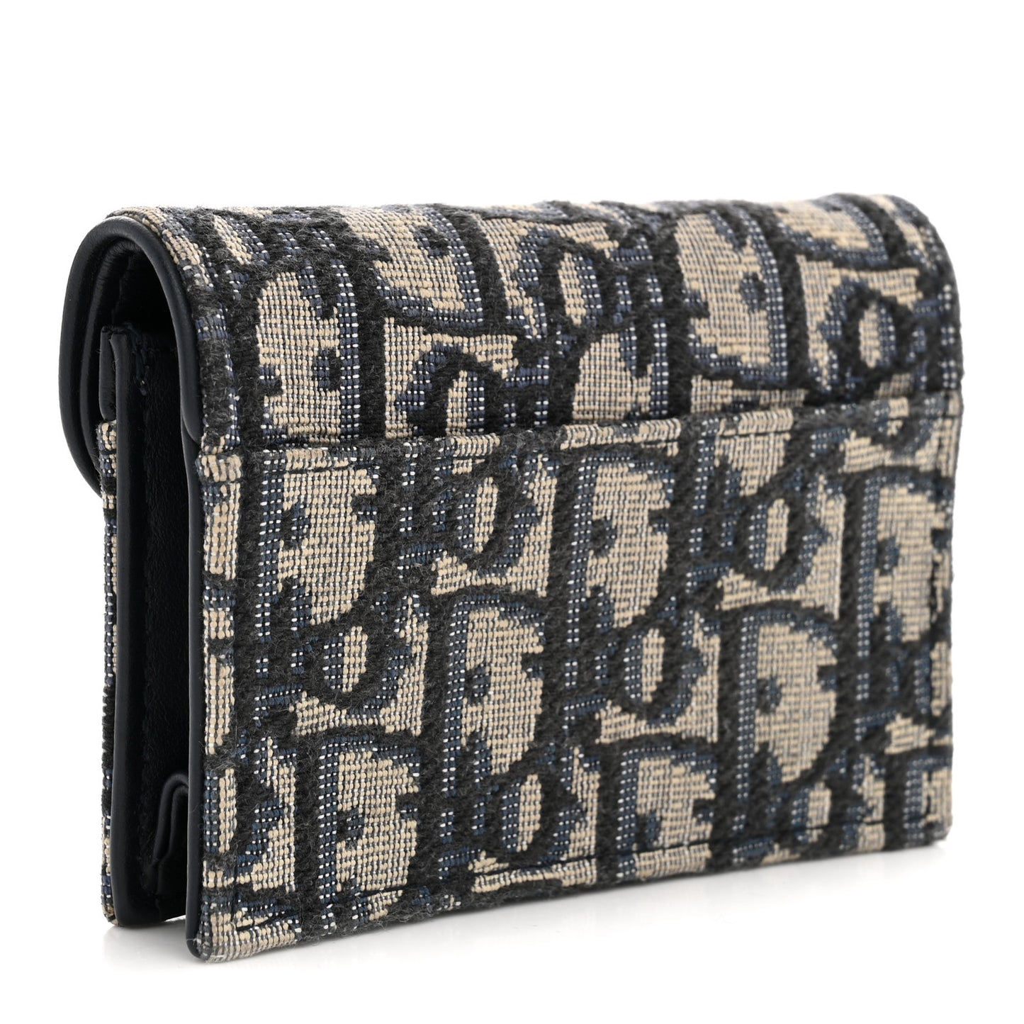 Oblique Saddle Card Holder Blue