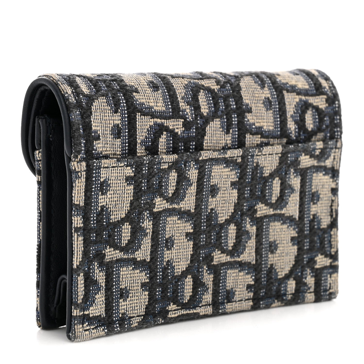 Christian Dior Oblique Saddle Card Holder Blue 3 of 8