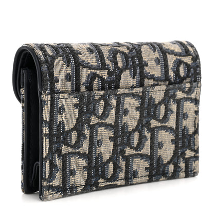 Christian Dior Oblique Saddle Card Holder Blue 3 of 8