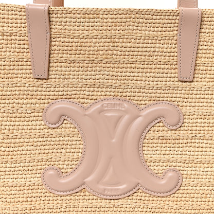 Celine Raffia Calfskin Triomphe Medium Panier Vintage Pink 9 of 11