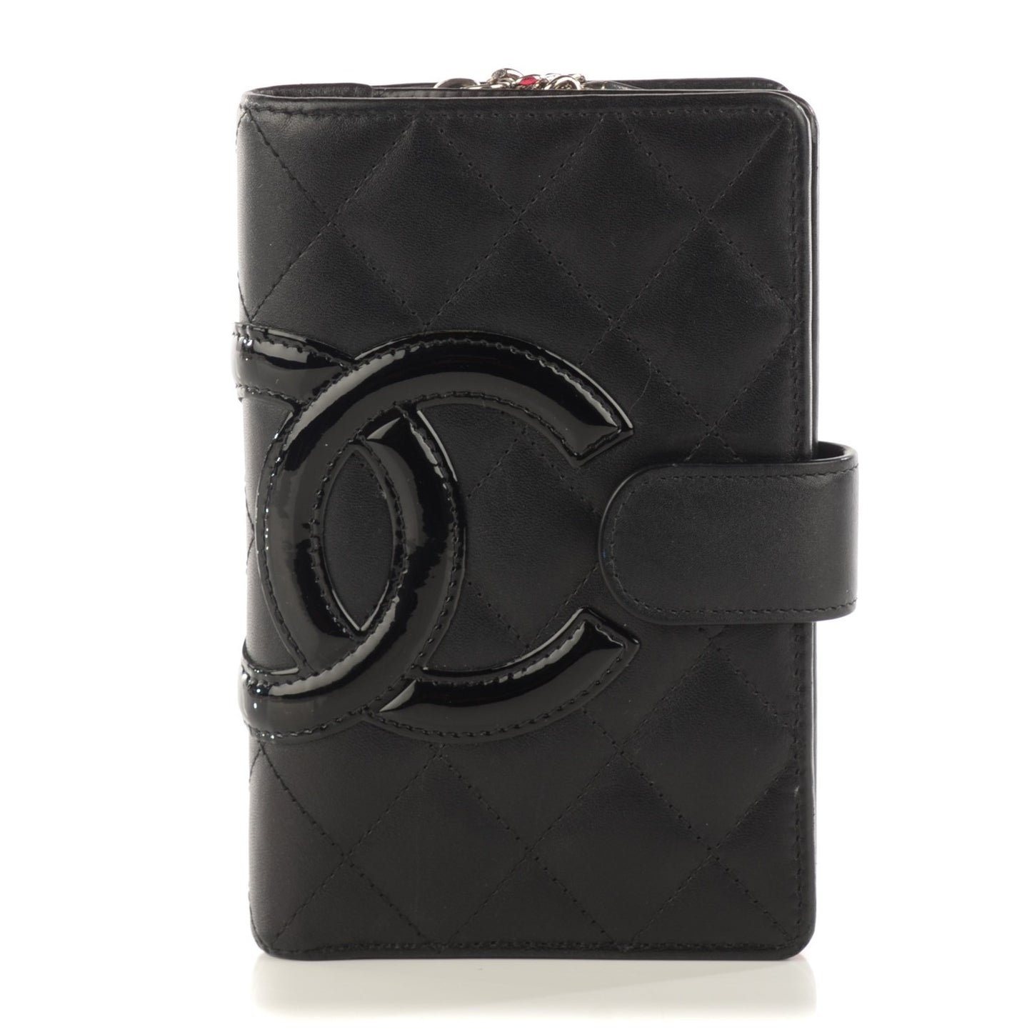 Calfskin Cambon Zipped Pocket Wallet Black