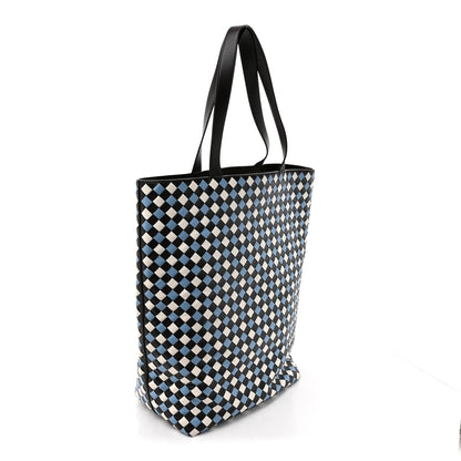 Bottega Veneta Calfskin Intrecciato Tricolor Large North South Tote Bag Fondant White Multicolor 2 of 9