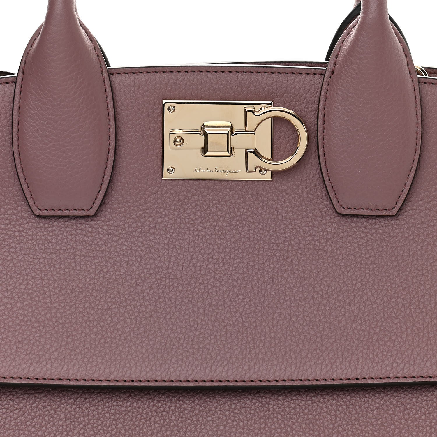 Salvatore Ferragamo Calfskin Large Studio Bag Caraway Seed 8 of 10