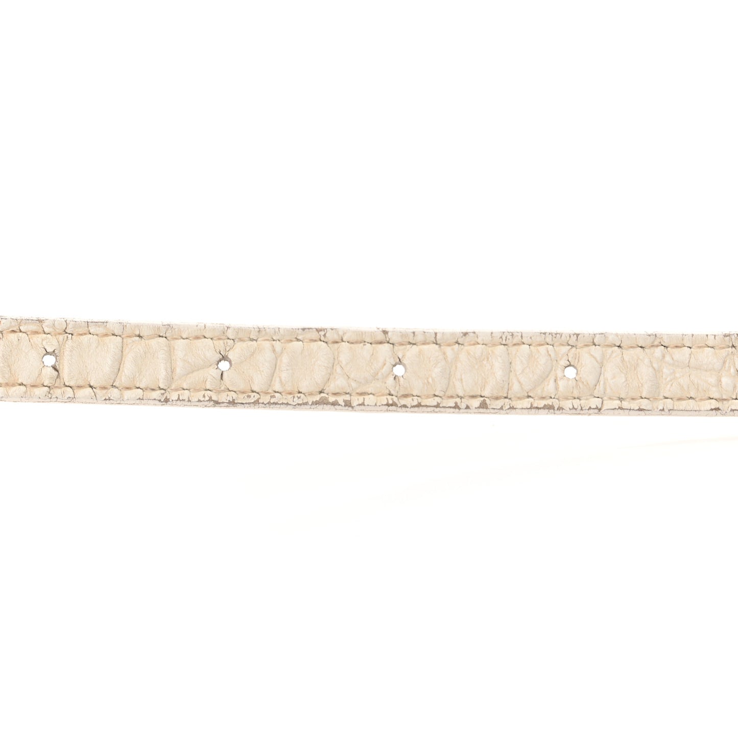 Calfskin Crocodile Embossed Small Hourglass Top Handle Bag White