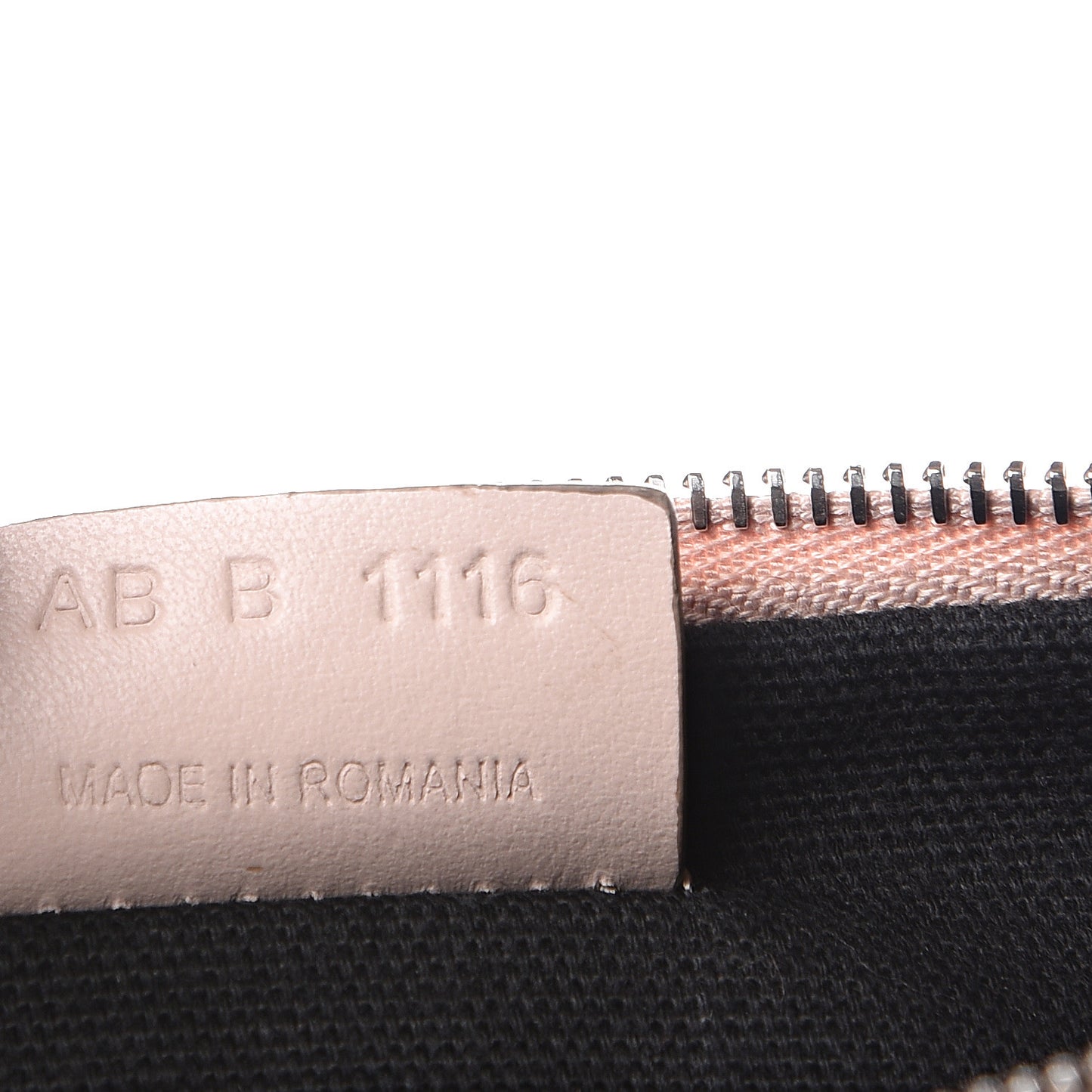 Calfskin Logo Zip Pouch Pale Pink