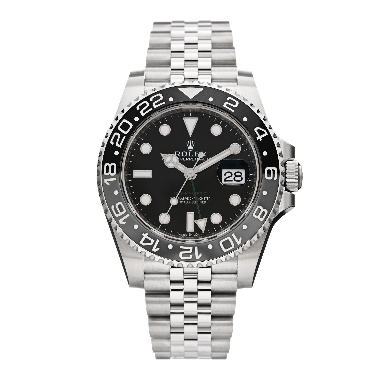 Rolex Stainless Steel 40mm Oyster Perpetual Date GMT Master II Bruce Wayne Watch Black 126710GRNR 1 of 5